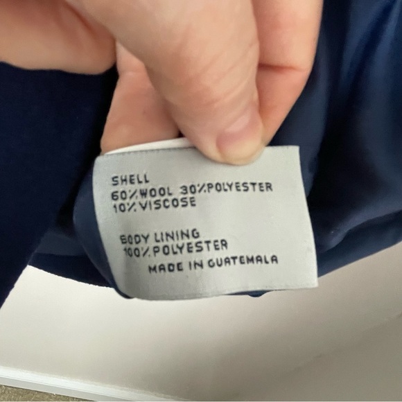 Larry Levine Wool Pea Coat | Double Breasted | Blue | Size Medium - Picture 9 of 15